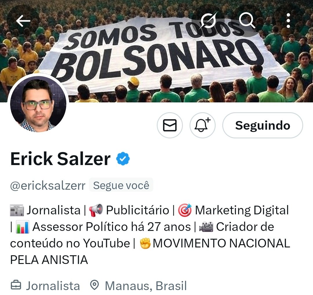 TumultoBR's tweet image. Pessoal, o Erick Salzer teve sua conta @ericksalzerr suspensa na plataforma e o X acaba devolver a página. Quem quiser um conteúdo atualizado e bacana super indico.
Bora seguir o Erick?
Tenham uma excelente tarde!!!