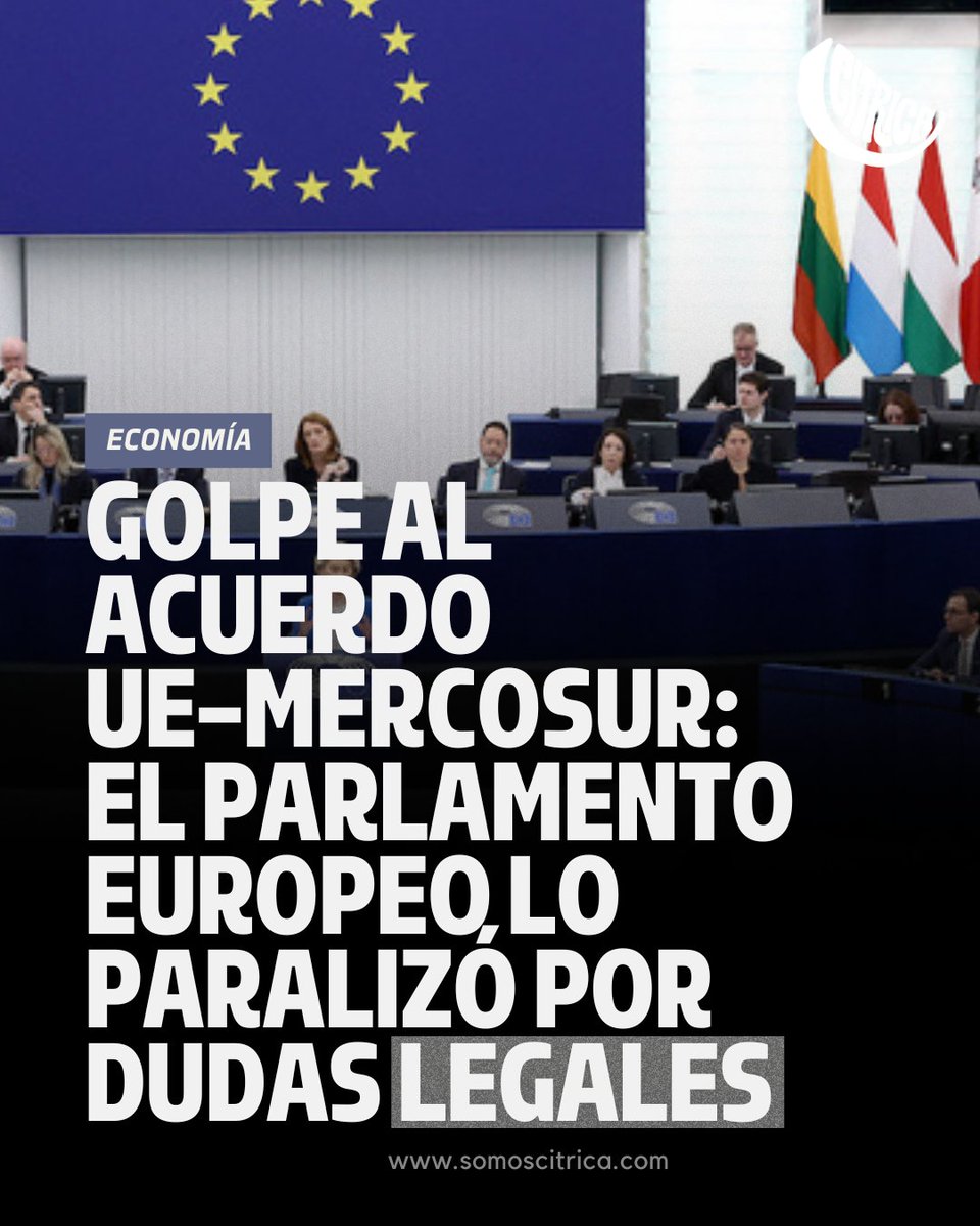 🇪🇺 El acuerdo comercial entre la Unión Europea y el Mercosur quedó momentáneamente paralizado. El Parlamento Europeo resolvió enviar el texto al Tribunal de Justicia de la Unión Europea para que determine si es compatible con los tratados comunitarios.

🗳️ La decisión se tomó por