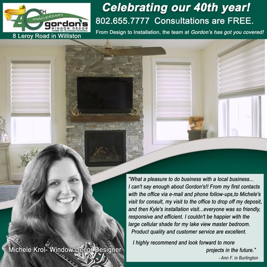 Our team is amazing. 
But don't take our word for it. 
Michele's client, Ann shared her recent experience.

💚
gordonswindowdecor.com/#consultation