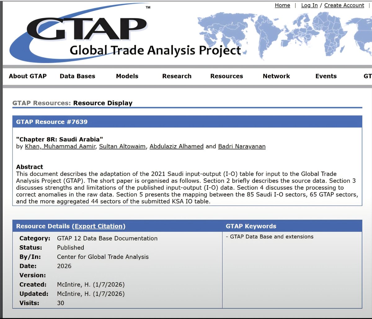 InfiSumMod's tweet photo. Proud to contribute to GTAP v12 with an original Saudi Arabia IO table, developed using official national data.

Led by Dr. @badrinarayanang, this work strengthens global trade &amp; policy modelling.

#GTAP #EconomicModelling #Infisum https://t.co/OLdnu8ZFPm