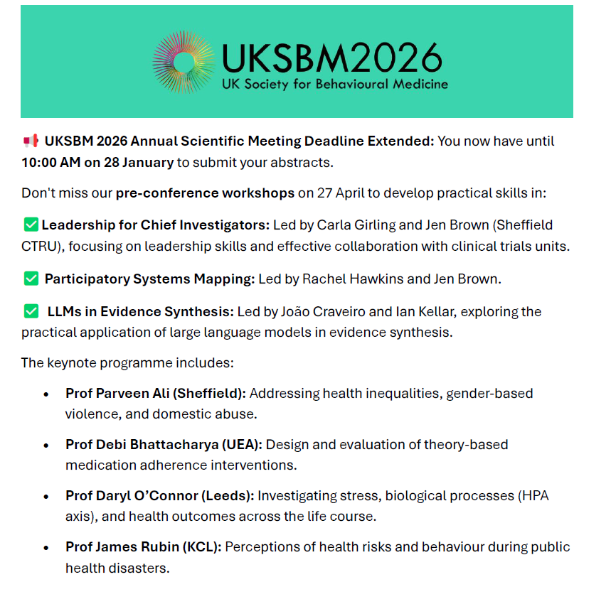 UK Society for Behavioural Medicine tweet media