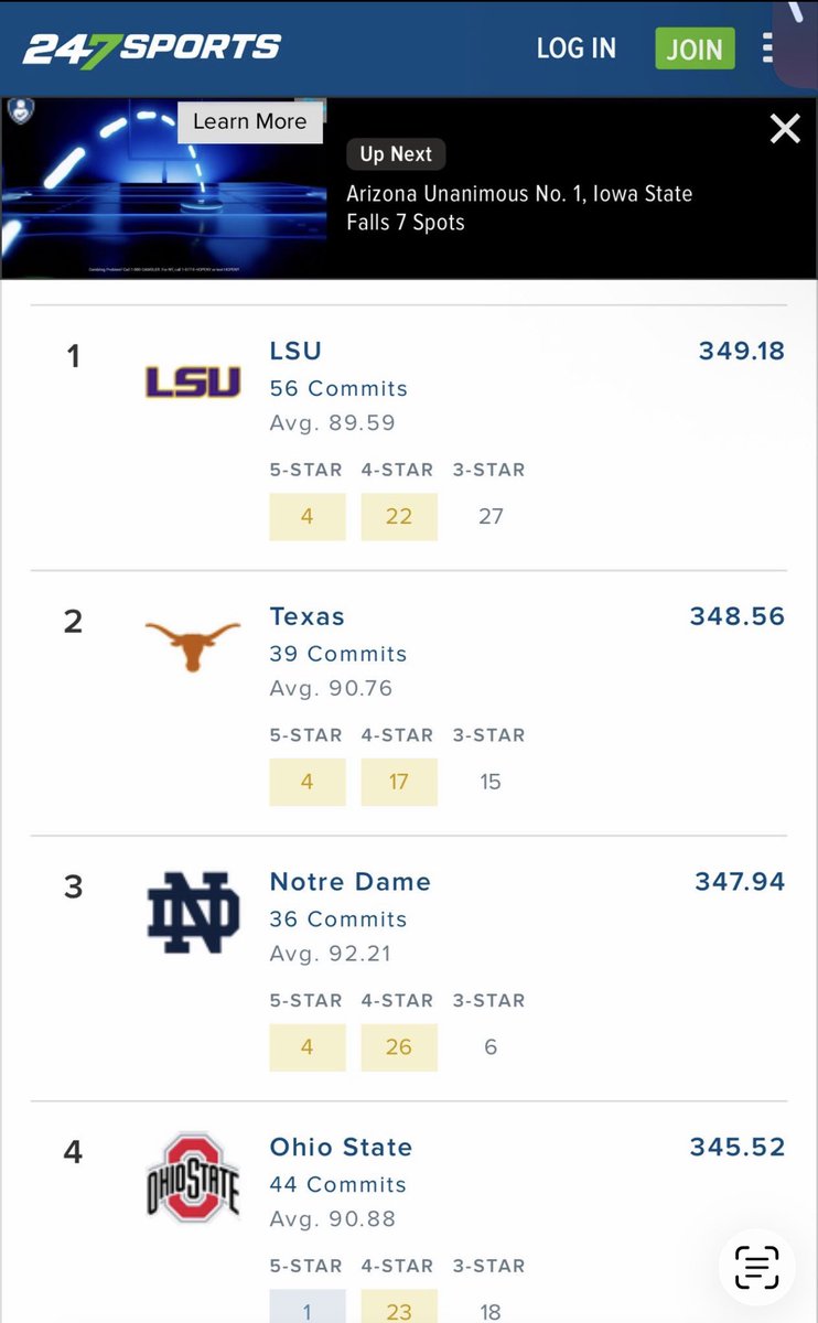 PGuy77's tweet image. #LSU now has the #1 portal class and overall (HS + portal) class per 247 Sports.