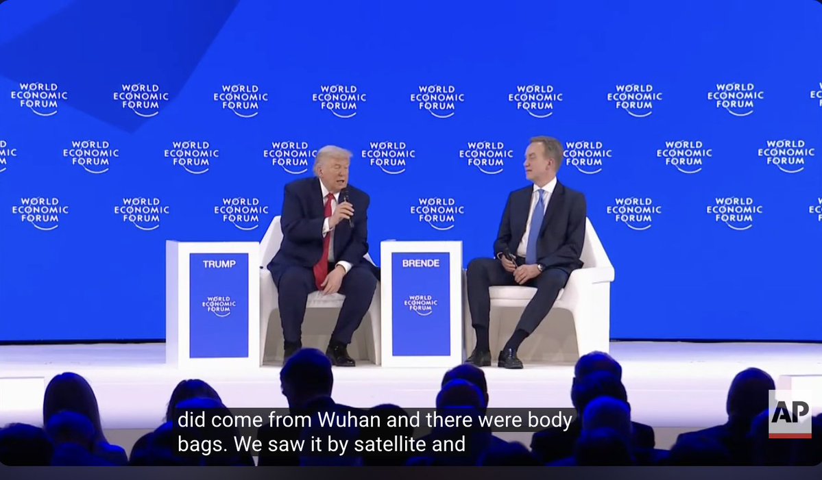World_Crossroad's tweet image. 川普在世界經濟論壇（WEF）上爆料，疫情爆發時，他們通過衛星看到武漢街頭到處都是屍袋：

「我一直說病毒是從武漢來的，那些屍體是用屍袋裝的。我們透過衛星看到了，他們說中國發生了奇怪的事。事情就是這樣開始的，最後我們遇到了COVID疫情，全世界都遭受了苦難。」…