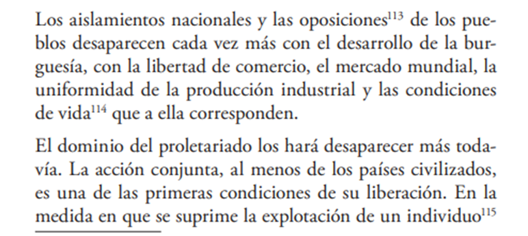 edextaticas's tweet photo. Los siguientes dos párrafos del Manifiesto son una muestra de impecable internacionalismo. Siguiendo lo que hemos visto, el proletariado se organiza, si tiene visos de victoria, al nivel de su enemigo. Conforme el capital se globaliza y la burguesía se asocia supraestatalmente, https://t.co/kxip22SgWN
