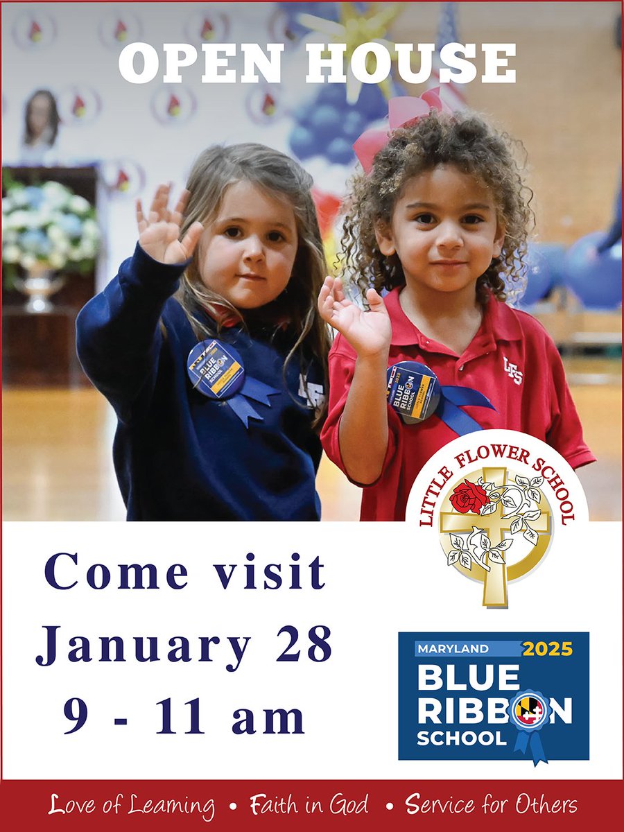 LittleFlowerSc6's tweet photo. Please join us on Wednesday, January 28, to see our school in action and to learn more about our programs and vibrant community! To register, visit https://t.co/WgsBJfvf7B
❤️ 🤍 #CardinalCommunity #BlueRibbonSchool https://t.co/lX27Igbi7P