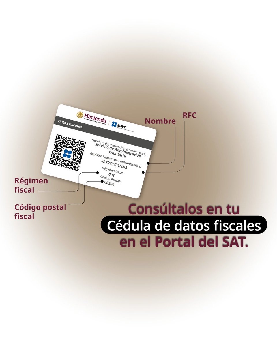 SATMX's tweet image. 🧾 Para emitir una factura, únicamente se requieren datos que puedes consultar en tu Cédula de datos fiscales.

👉🏽 Genérala aquí:
cloudb.sat.gob.mx/datos_fiscales/