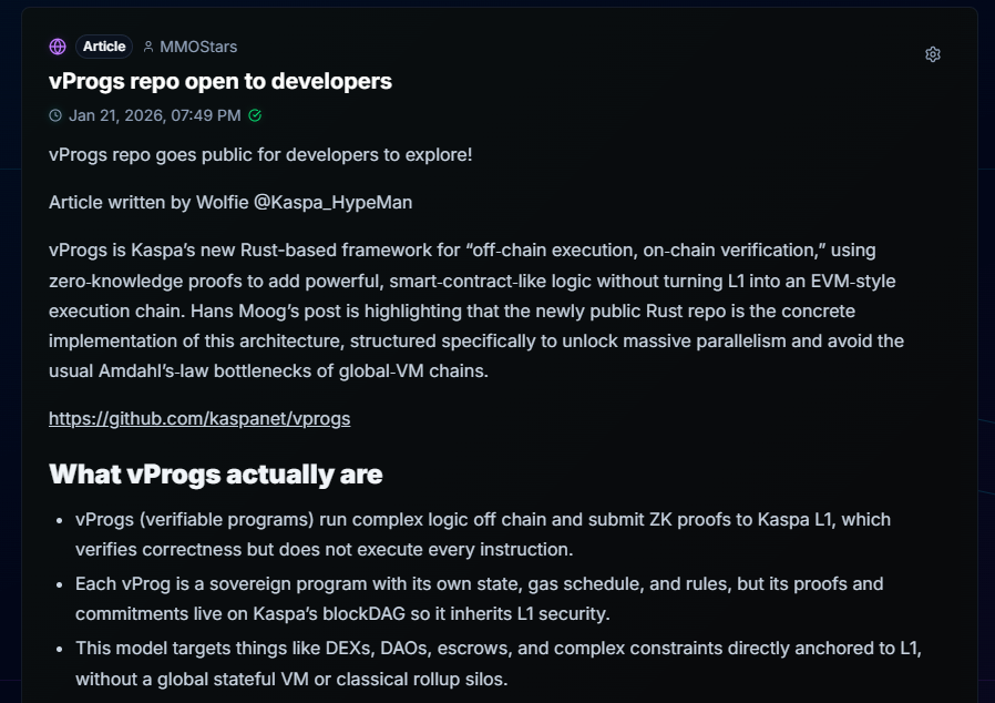 $KAS vProgs repo is open for developers to explore: kaspa.social/post/vprogs-re… Introductory article written by Wolfie.