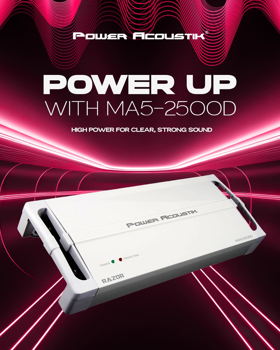 PowerAcoustik's tweet image. Too much power? Never heard of it.

Meet the MA5-2500D - 5 channels of open-water thunder. Built marine-tough, compact, and mean where it matters. Your boat’s about to slap.

#PowerUpWithPA #MarineAmp #BoatBeats #PowerAcoustik
