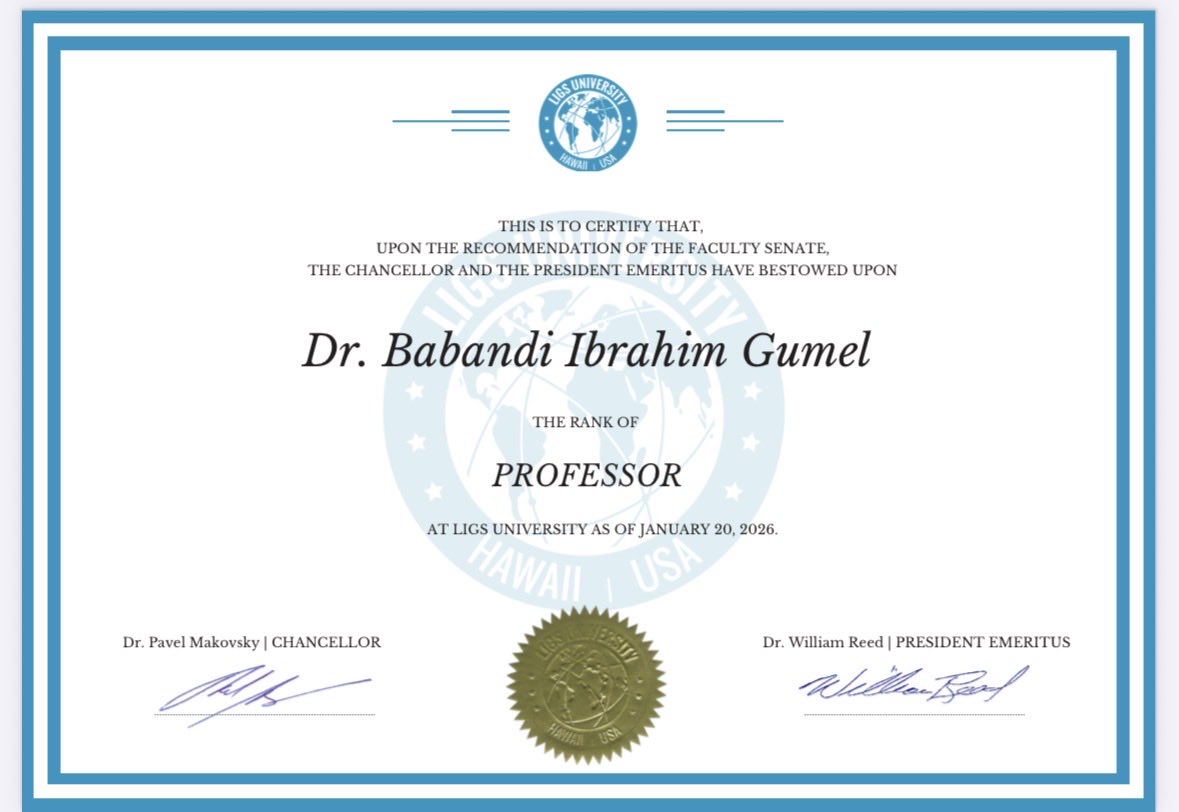 bbdgumel's tweet photo. I am please to share my recent promotion from Associate Professor at LIGS University to the position of Professor at LIGS University. https://t.co/YYJT0ut2gd