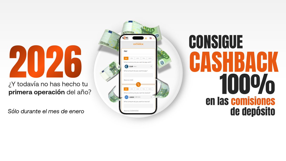 January feels slow, but the market isn’t. 😮‍💨 Instant deposits + instant trades.

Deposit EUR, make your 1st 2026 trade and get a 100% refund of the deposit fee.

To participate you have to add “Enero” in the deposit concept.

Do it here 👉 f.mtr.cool/ehallvuhsh

#crypto #gbtc