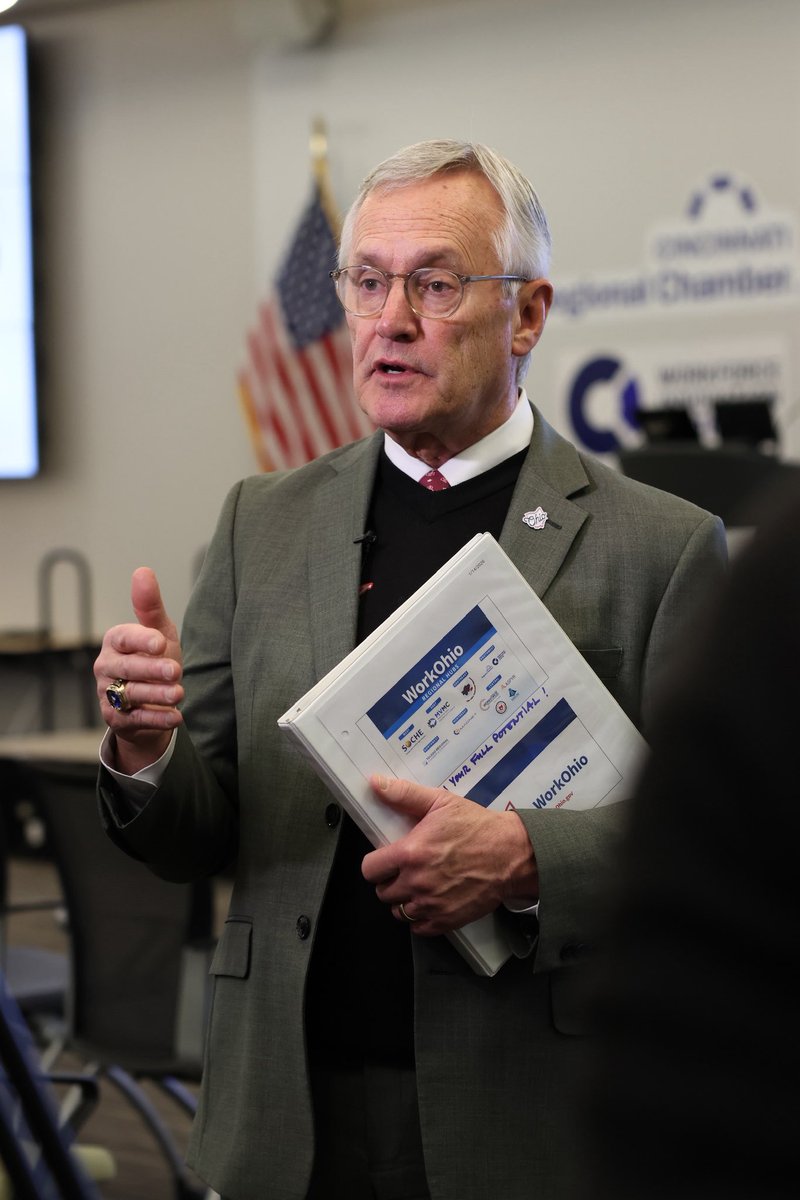 LtGovJimTressel's tweet photo. Today we visited Cincinnati for the first stop of our WorkOhio Kickoff Tour!
 
With the help of the @CincyChamber's Workforce Innovation Center, WorkOhio will make it easier for job seekers in Southwest Ohio to find great opportunities close to home.

➡️ https://t.co/Ab9zTaTC72 https://t.co/dRaUJYEtU4
