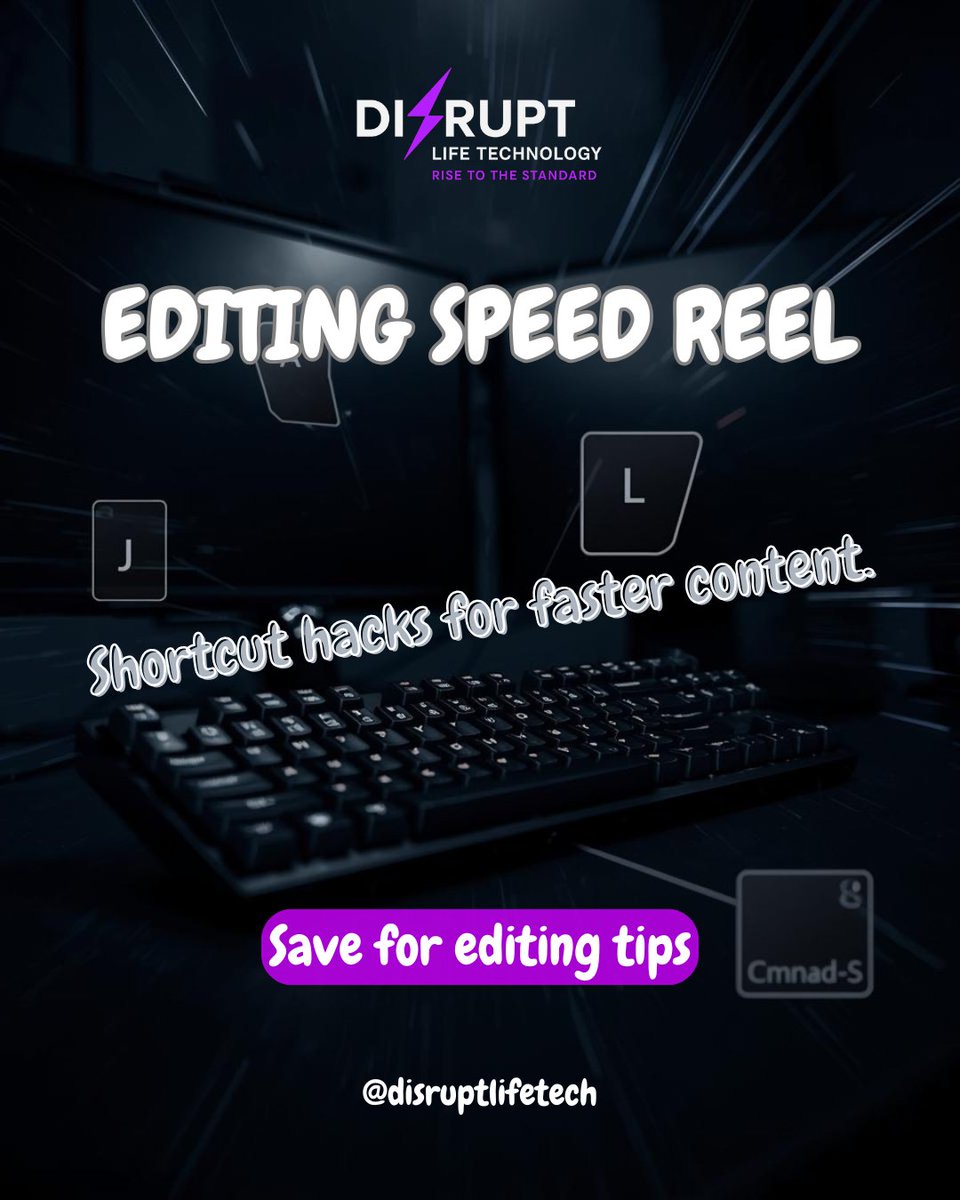 disruptlifetech's tweet image. ⏳✂️ Time is a creator’s currency. Stop clicking menus—master shortcuts, macros &amp;amp; custom keys to edit faster without losing quality.

💾 Save to work in flow!

@disruptlifetech | disruptlife.net
.
.
.
#Disrupt #ExpectImpact #ChallengeEverything #InnovationStartsHere
