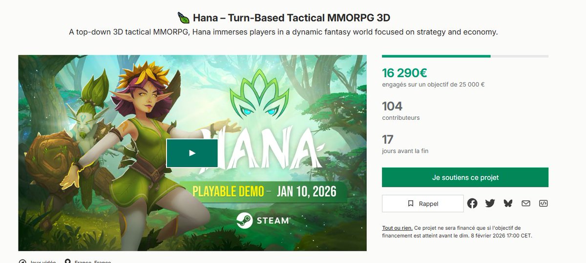 Nous avons dépassé les 100 contributeurs avec une cagnotte de 16 290 euros !
Ne ratez pas votre chance de participer à la bêta ou à l'alpha du jeu grâce à Kickstarter
kickstarter.com/projects/garde…