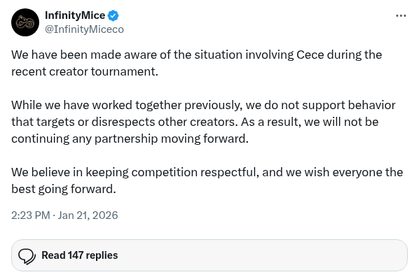 LSF_Forwarder's tweet image. Cece has started to lose sponsors due to her actions.