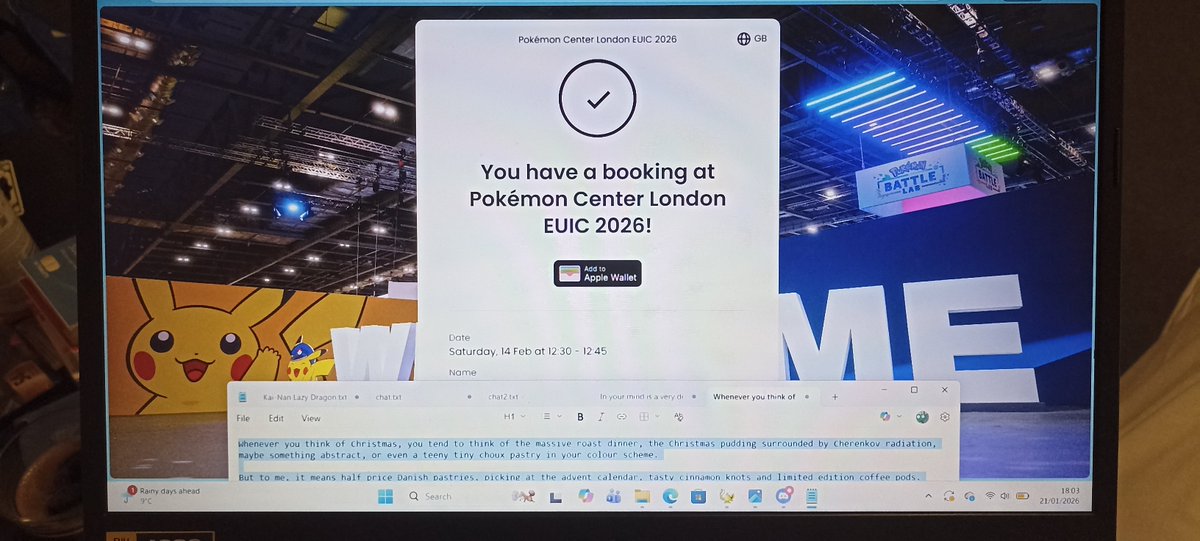 Having trouble booking for #PokemonCenter at #PokemonEUIC?
👉 (Best to use a desktop)
👉 Full out the form, leave the phone number blank
👉 With the cursor on the blank phone number, tap [Enter]/[Return]
🤔 The issue is that you're using a UK phone number
(Thanks <a href="/Dean_Weymes/">Dean Weymes</a>)