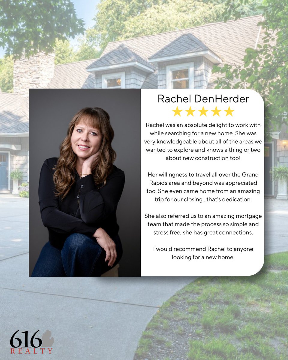 616_Realty's tweet image. Huge shoutout to Rachel for this glowing 5-star review! ⭐️

#ClientSuccess #ExpertAgent #ClientReview #FiveStarService #RealEstate #GrandRapids #Michigan #WorkwithReal #616Realty #Realtor