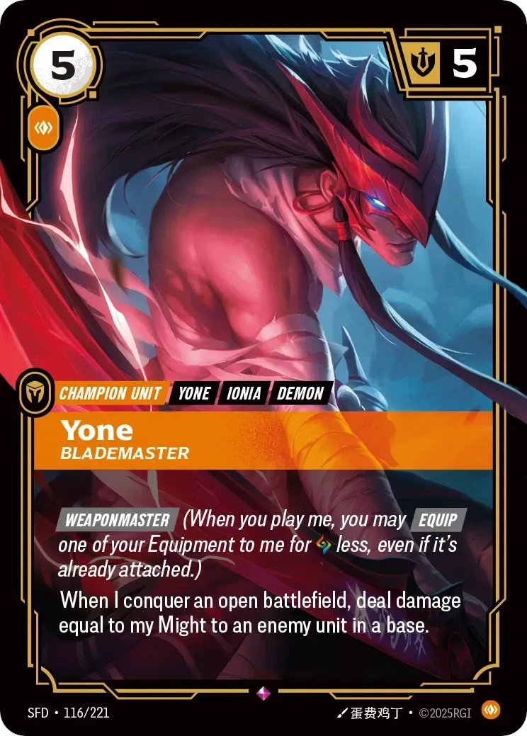 Challengertcg's tweet photo. Hot take of the day; Yone is criminally underplayed https://t.co/l5PSpxtUg1