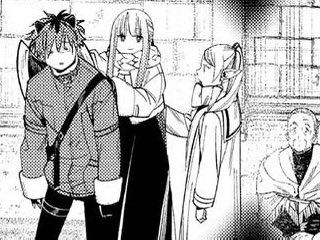 keiuzuki's tweet image. Fern making Stark wear a cat ears headband and finding it cute is so adorable 😭

#Frieren