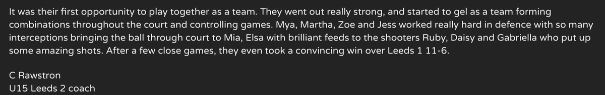 LeedsNetball's tweet image. On Saturday 17th January 2026 the U15 Leeds 2 netball team had their first matchplay against the other teams in West Yorkshire.🏐