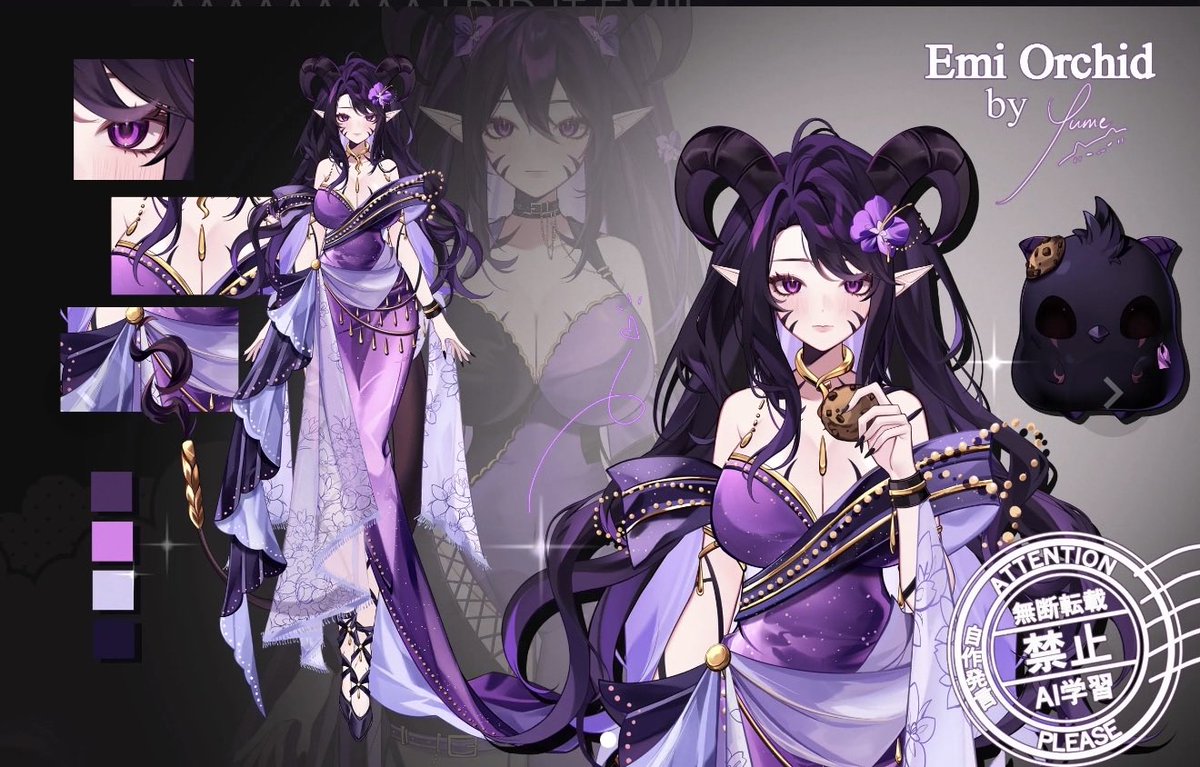 From the void, once again…

I took a break from streaming,and then accidentally took a break from existing online too😅 What can I say, the snacks were very persuasive.

I’m Emi Orchid and i’m finally back to bloom.💜

Amazing model parent🎨: <a href="/Yumenkk/">Yume</a> 
#VTuberDebut #VTuberEN