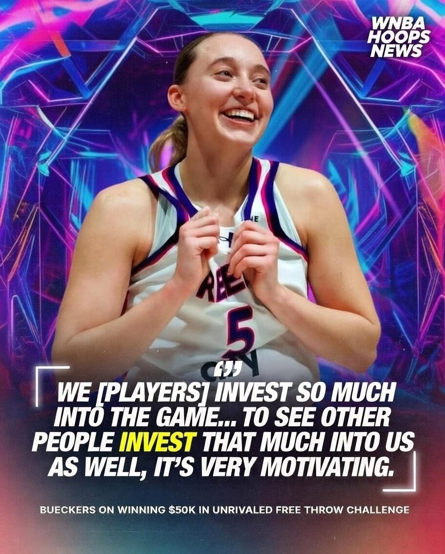 wnbahoopsnews's tweet photo. Paige dominated the Unrivaled Free Throw Challenge, going a perfect 13-for-13 👑🎯

(via @unrivaledbasketball, epps_wendell/X)              #PaigeBueckers #Unrivaled #WNBA #Basketball #FreeThrowChallenge #PerfectPerformance #HoopsQueen https://t.co/JKWZFbY0gT