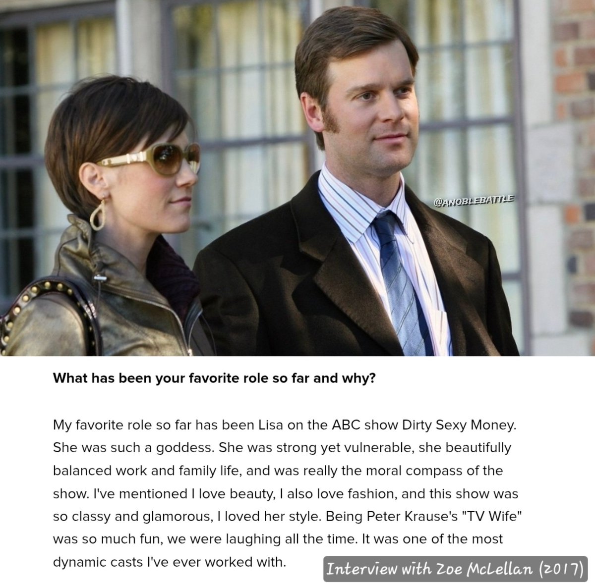 anoblebattle's tweet photo. Zoe McLellan spoke about being Peter Krause's TV Wife
#DirtySexyMoney #DSM
#NickGeorge #LisaGeorge https://t.co/tgk6Bzun2e