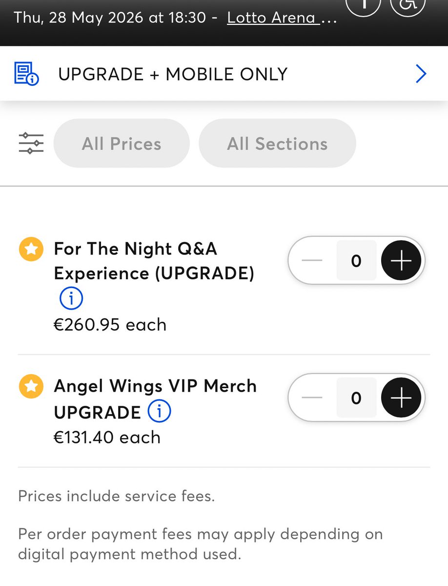 parendise's tweet image. hey hq is there a reason why the antwerp vip packages are sold for nearly €100 more and also sold seperately on ticketmaster? i thought the we'd be buying on madison's own website to avoid such ridiculous fees @madisonbeerhq