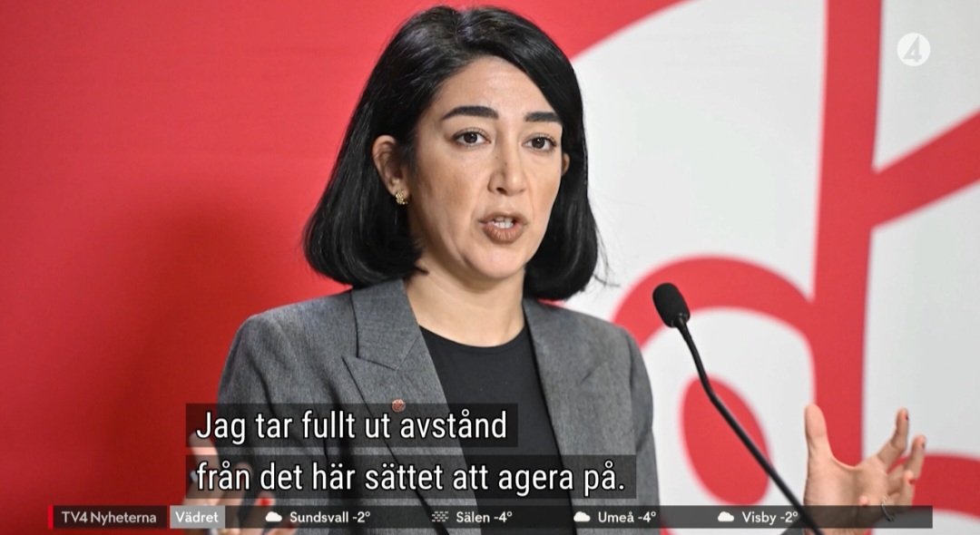 Redar råkade gå förbi och deltog därför i demonstrationen fast hon inte visste vem arrangören var. Så det kunde varit en demonstration mot vad som helst.
Ännu en skamlöst ljugande sosse. Men när hon hör att Dousa o Forssell hotats låter det så här.