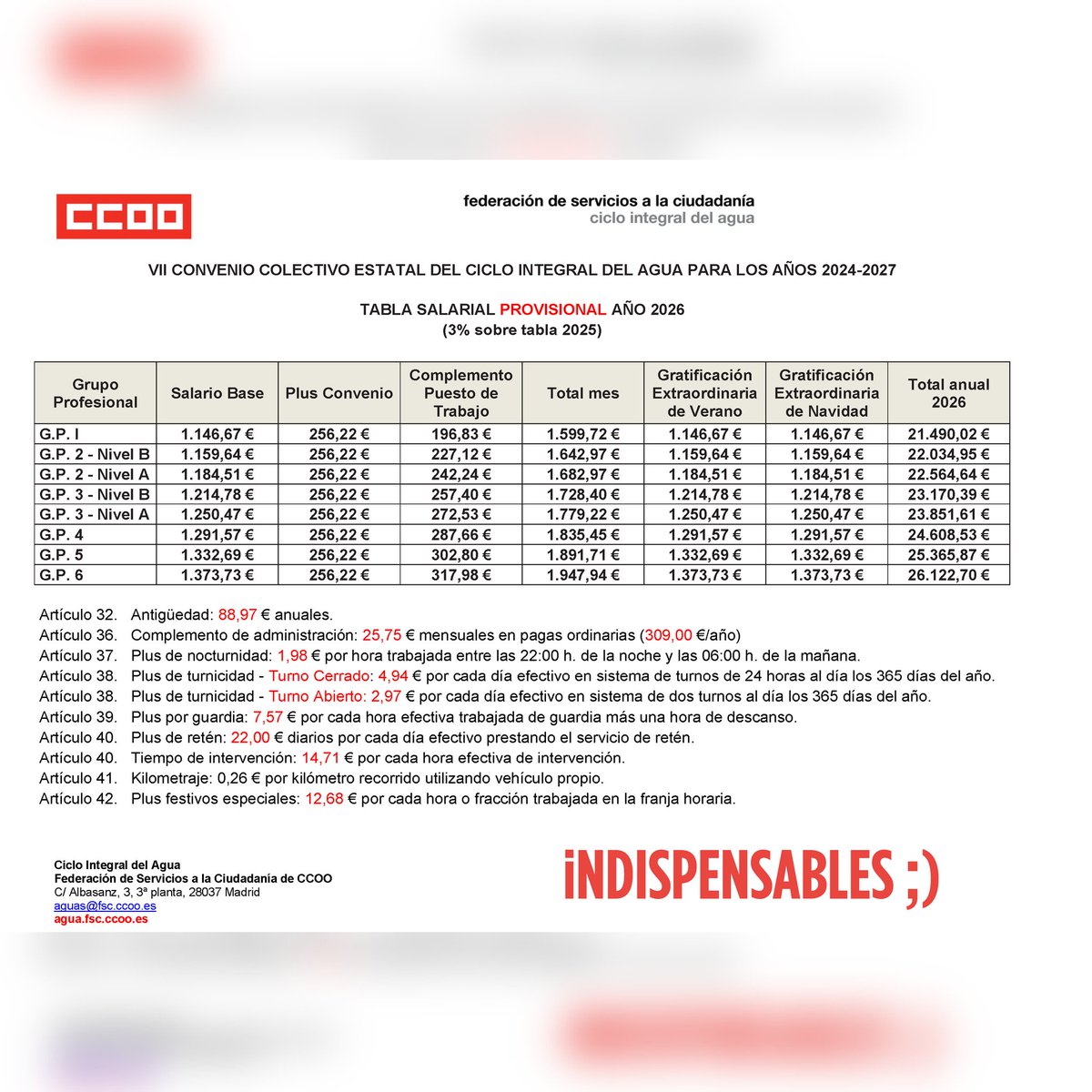 En el día de hoy, se han celebrado diversas reuniones Sectoriales en Madrid, en la sede de la Patronal del Agua, DAQUAS
Visita nuestra página

agua.fsc.ccoo.es

#fscccoo #fscccoocia #ccoo