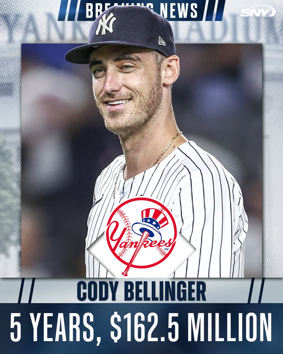 Cody Bellinger and the Yankees have agreed on a five-year, $162.5M deal that will keep him in The Bronx, per multiple reports 🔥