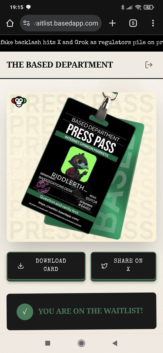 i'm pushing my @basedappcom progress bar

earn bananas to increase your level

time to earn some bananas 🍌 ↓
waitlist.basedapp.com/?ref=7kqJBLNwac
