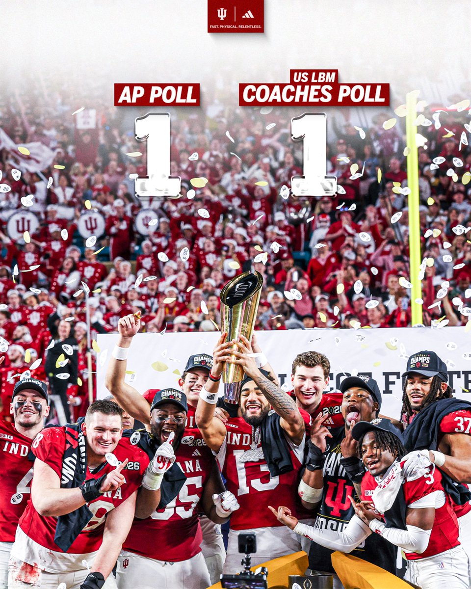 IndianaFootball's tweet image. The final polls of the 2025 season.
