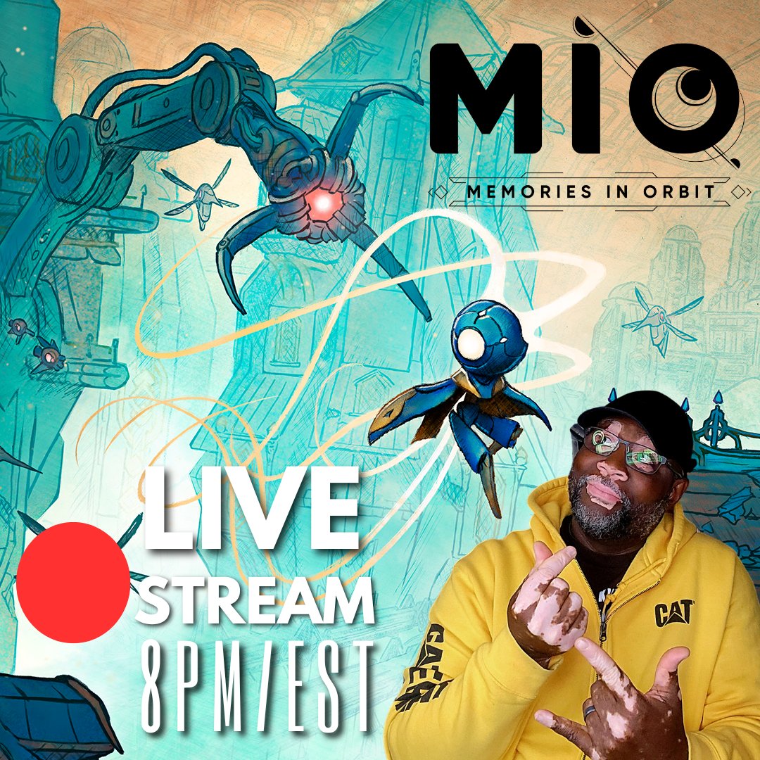 Wednesday night live stream is BACK! 🙌

We’re healed up and ready to game — tonight we’re playing MIO: Memories in Orbit by indie French devs Douze Dixièmes. It’s a stunning Metroidvania where you explore The Vessel, a huge decaying sci-fi ark overtaken by vegetation and