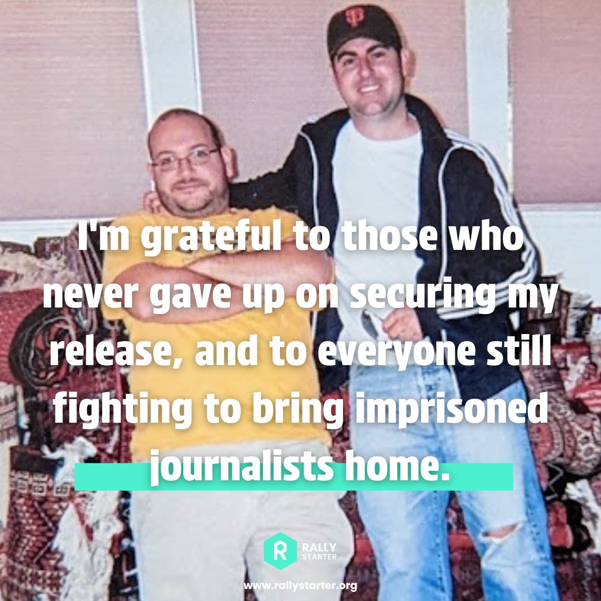 Ten years ago, I walked out of prison after being wrongfully detained. During that time, my friend Eric started Rally Starter—he wanted anyone to be able to organize and make a cause visible.
I'm grateful to those who never gave up on my release.