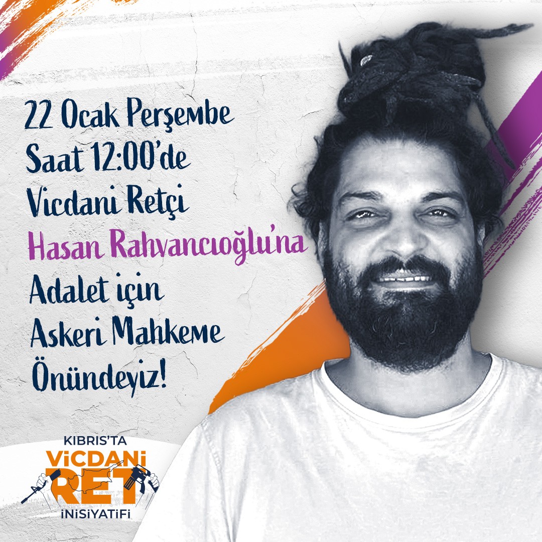 YARIN yeniden, bir kez daha sonu cezaevinde bitme olasılığı çok yüksek olan, Hasan Rahvancıoğlu’nun Askeri Mahkemede yargılanmasına devam edecek...
Tüm anti-militaristleri ve barış aktivistlerini, YARIN 22 Ocak, Perşembe günü, 12’de Askeri Mahkeme önünde buluşmaya çağırırız...