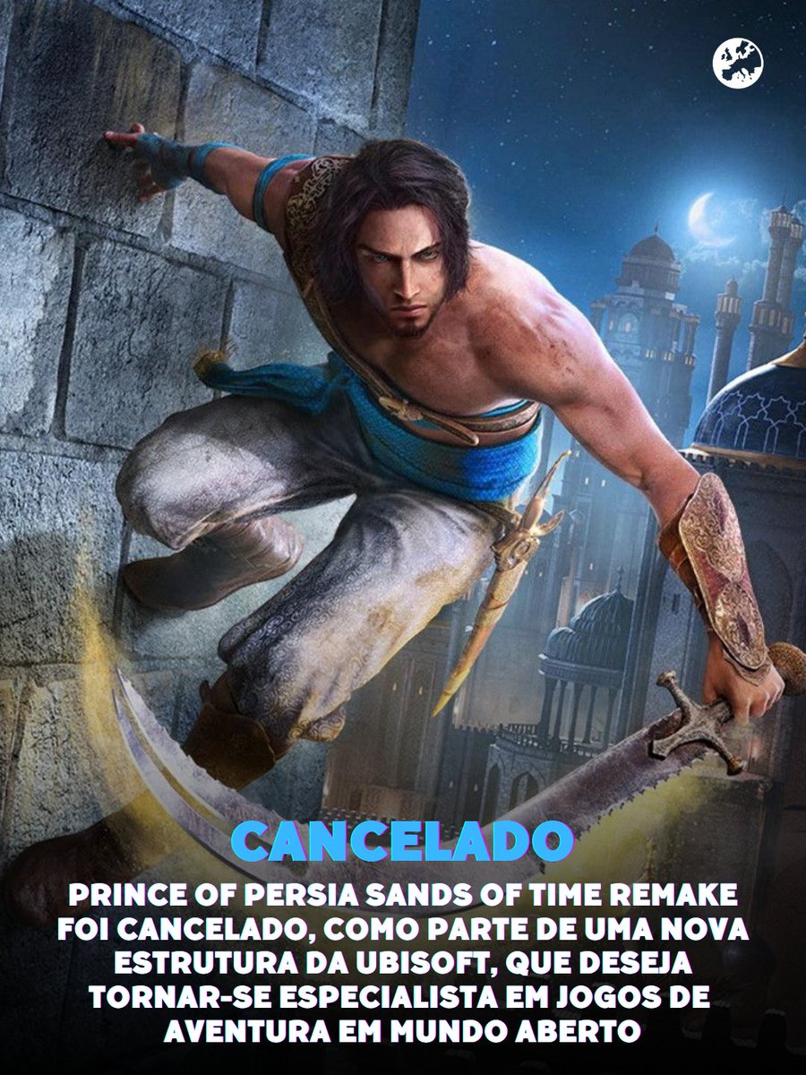 eurogamerPT's tweet photo. Os rumores falavam na sua iminente chegada, mas foi cancelado como parte de uma nova era da Ubisoft, que deseja mais qualidade e menos quantidade! #Ubisoft #PrinceofPersia #SandsofTimeRemake https://t.co/DvYQWj2DfI