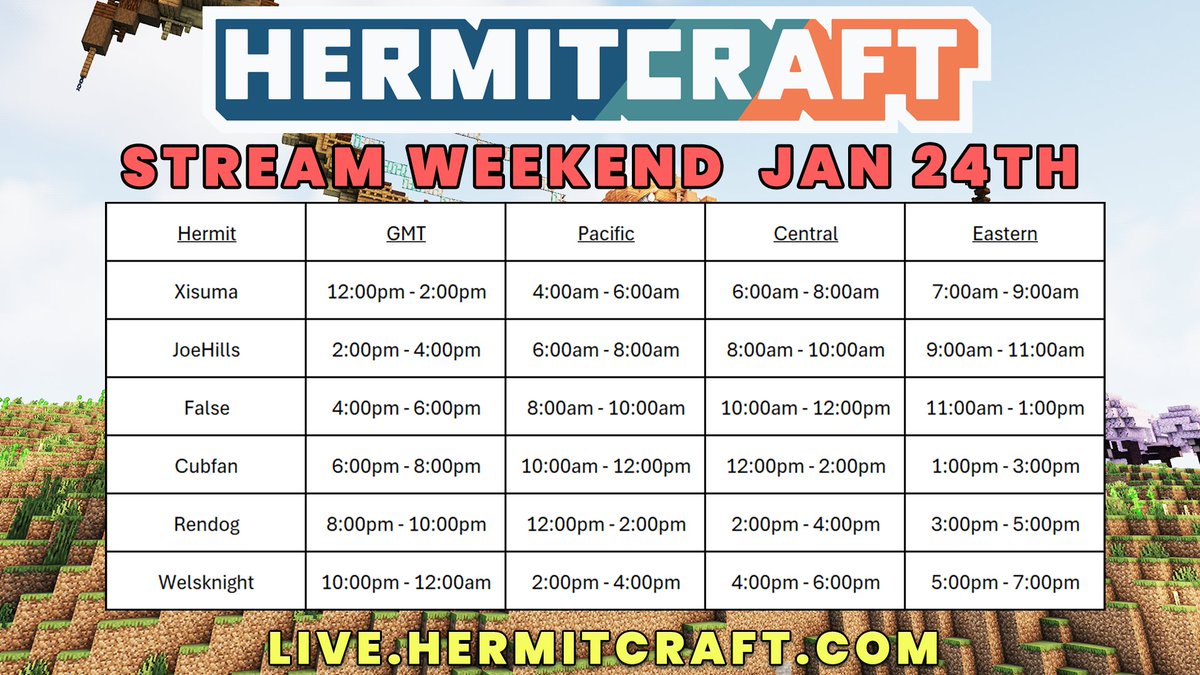 iJevin's tweet image. Hermitcraft Stream Weekend!
