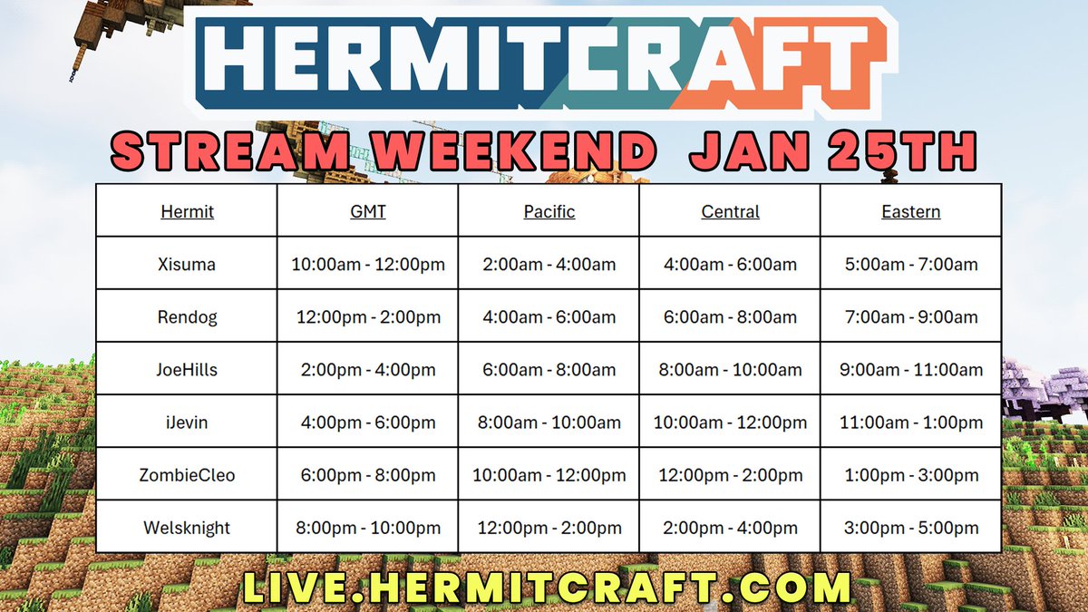 iJevin's tweet image. Hermitcraft Stream Weekend!
