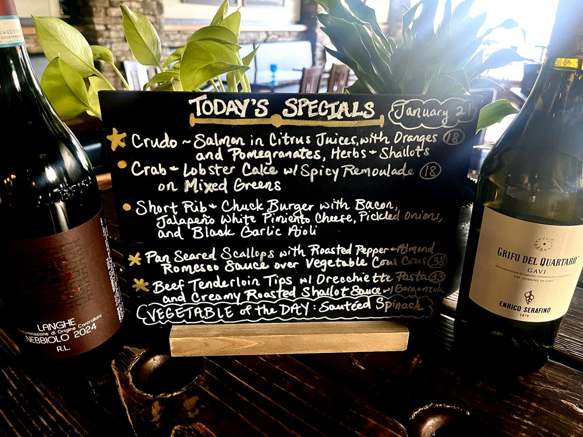 This week's specials! Get them while they last. Come enjoy a warm and cozy seat, with great cocktail and wine selections. Open Wednesday thru Saturday. Make Reservations on Resy.com #wnc #blindmule #knowwhatyoureating #eatlocal #brevardchamber #heartofbrevard