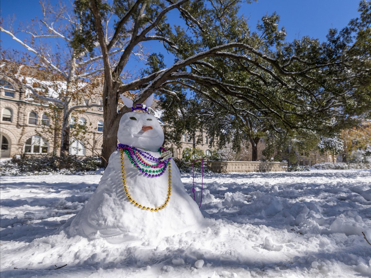 One year since a New Orleans snow day turned campus into a winter wonderland ❄️