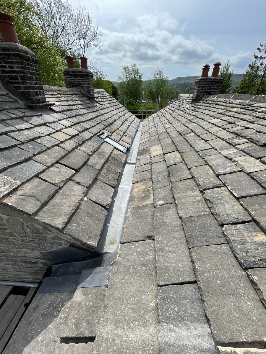 Recent stone slate roofing project in the Peak District