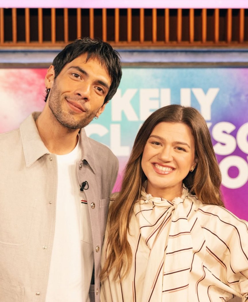 Diego Calva with Kelly Clarkson