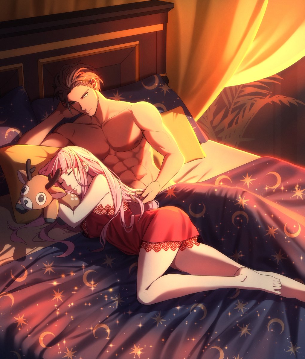 Kariniarts's tweet photo. Cosy morning in bed 🩷💛 
Commission for anon!
#fe3h #hilclaude https://t.co/PRH8NIUaNv