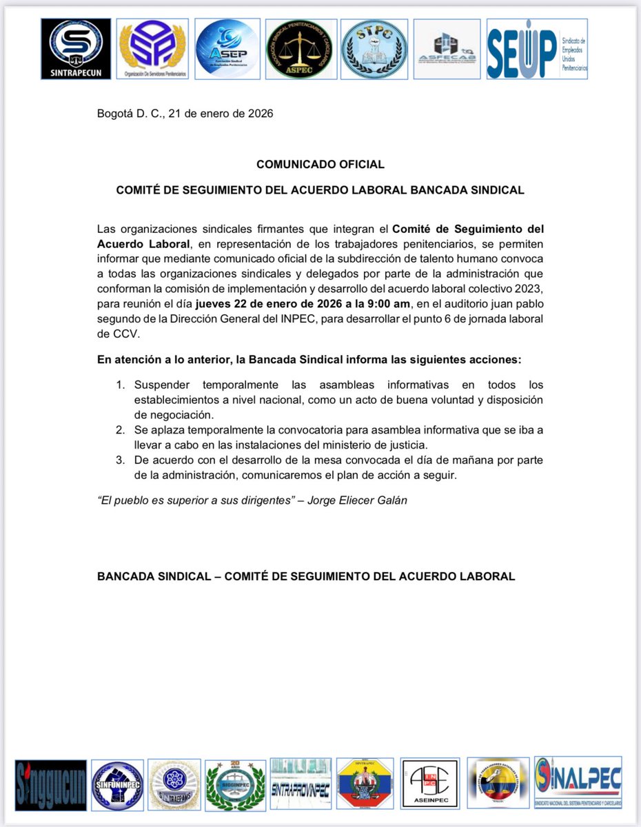 Bancada sindical - por la dignificacion y las garantías 24x48