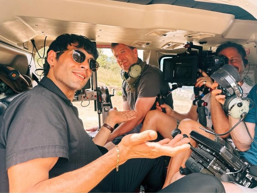 Diego Calva behind the scenes of 'The Night Manager'.