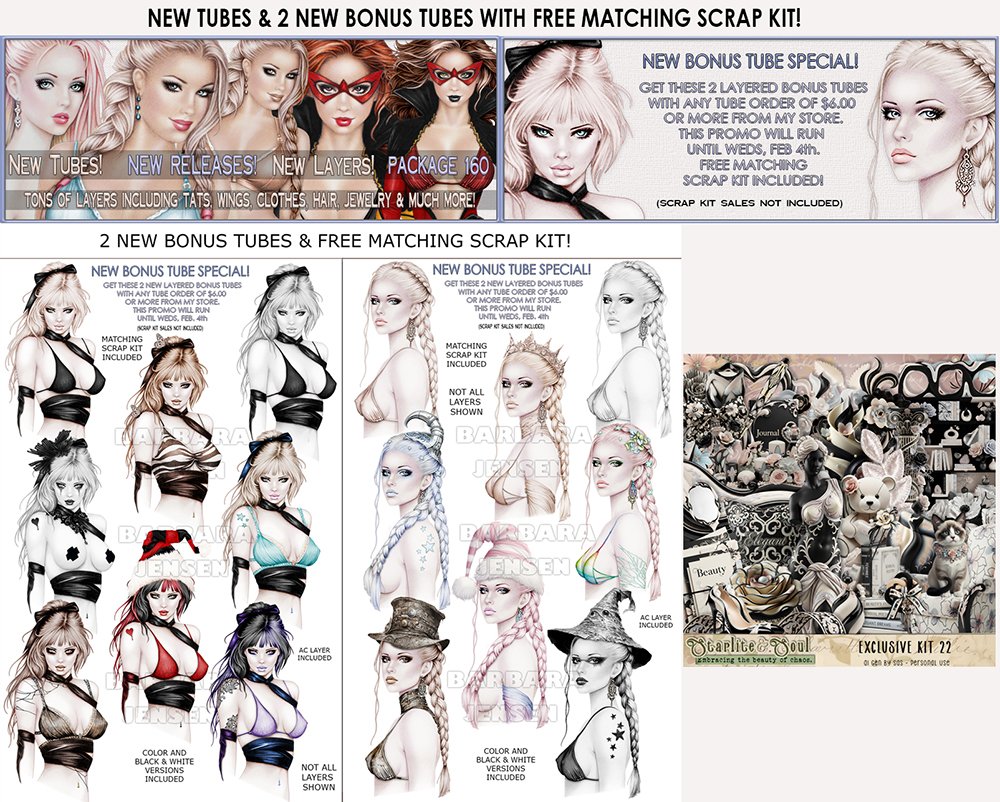 Chronic2's tweet image. Hi Taggers...3 NEW TUBES and 2 new BONUS tubes are now available! There is a free matching scrap kit for the bonus tube too!  Get everything here: barbarajensentubes.com
AND....Don't forget that there has been a STOREWIDE PRICE REDUCTION to try to keep the store going!