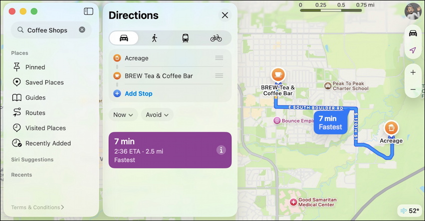 DaveTaylor's tweet image. Mac folk! Apple Maps on a Mac system is quite capable of amazing search and mapping feats, but you do have to pay attention to the nuances. Here's how to do 'near my destination search' that actually works... askdavetaylor.com/how-to-search-… #mac #macos #maps #applemaps