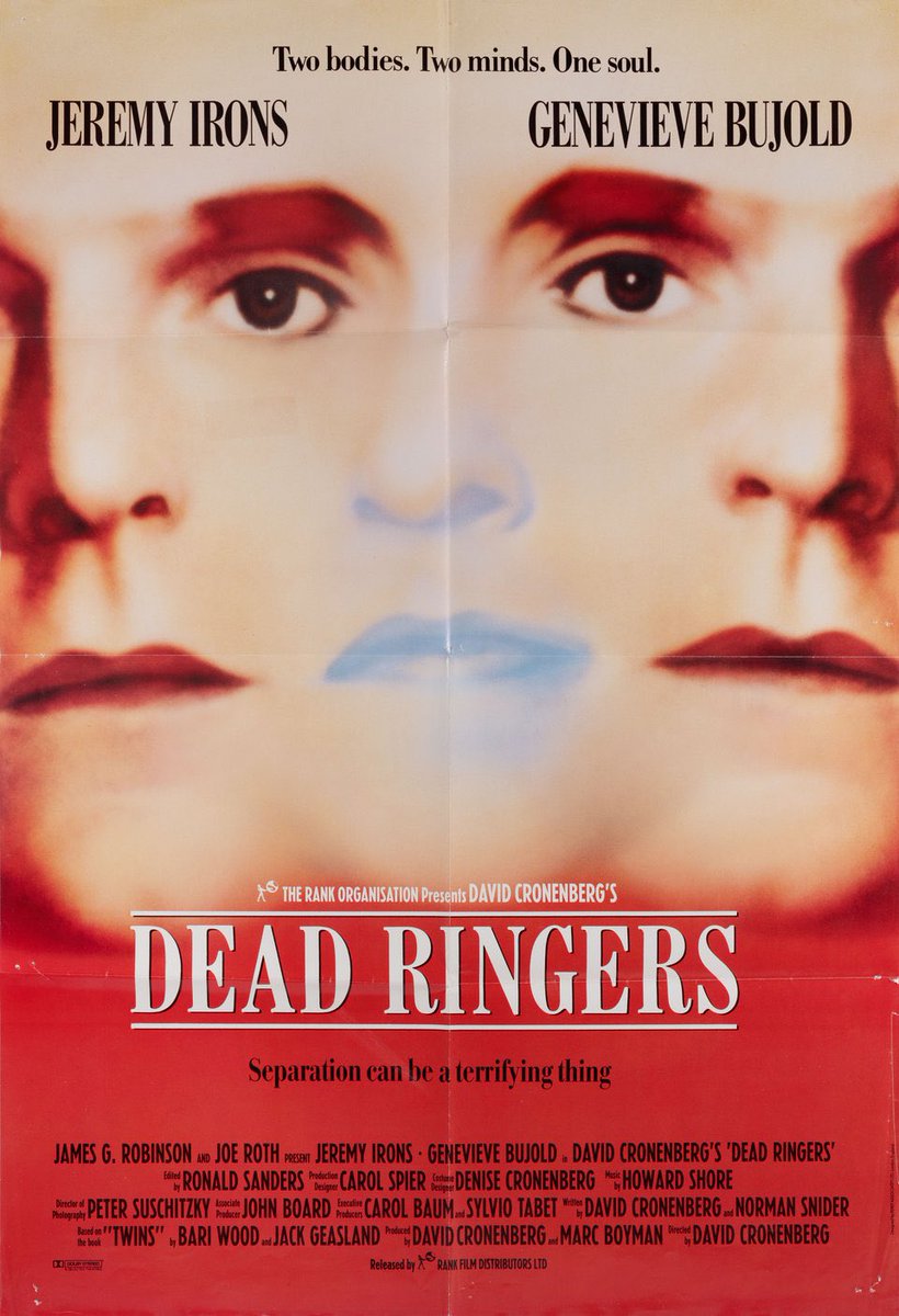 [THREAD FILM] 

Dead Ringers - David Cronenberg 

Deux frères gynécologues ont gravi les échelons et, grâce à la complémentarité de leurs talents, ils se sont construit un cabinet et une réputation prestigieuse.