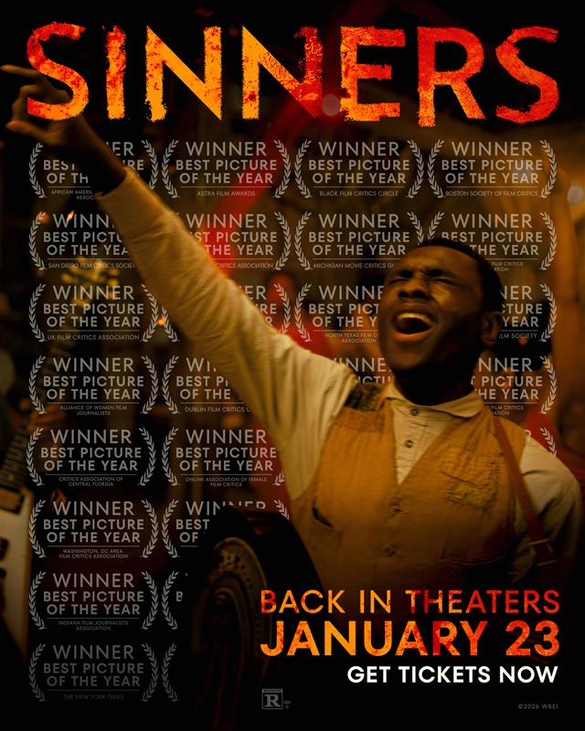 SinnersMovie's tweet image. Let them in. Experience #SinnersMovie back on the big screen this Friday. Get tickets now.