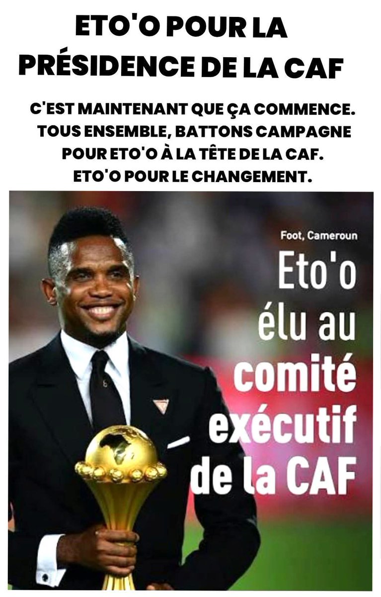 Bonsoir Twitter. La campagne est lancée. Il nous faut débarquer Motsepe et ensuite son Mentor Infantino. Mais comme dans l'armée on traite les objectifs l'un après l'autre. Motsepe out pour la phase 1. I did miss you guys.